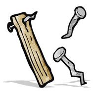 cartoon plank and nail