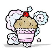 cherry cupcake cartoon