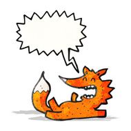 cartoon fox laughing