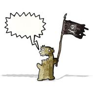 cartoon teddy bear with pirate flag