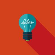 Light bulb flat icon with long shadow eps10 N52