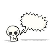 cartoon shrieking skull N4