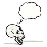 spooky skull with thought bubble N2