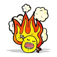 flaming emoticon face cartoon N9
