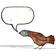 cartoon grouse with speech bubble