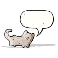 cartoon cat with speech bubble N95