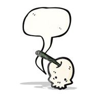 spooky cherry skull cartoon N2