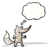 cartoon wolf with idea N3