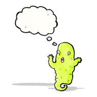 glowing green cartoon ghost