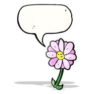 cartoon flower with speech bubble N73