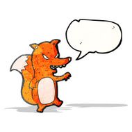 cartoon fox with speech bubble N26