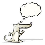 cartoon wolf with thought bubble N38