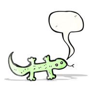 cartoon lizard with speech bubble N2