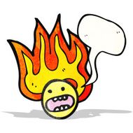 cartoon flaming emoticon face N5