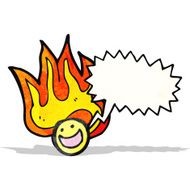 cartoon flaming emoticon face N6
