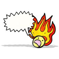 cartoon flaming emoticon face N7