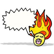cartoon flaming emoticon face N8