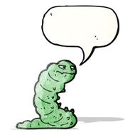 grumpy cartoon caterpillar