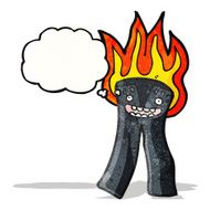 cartoon flaming pants