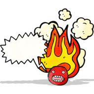 flaming emoticon face cartoon (raster version)