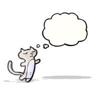 cartoon cat with thought bubble (raster version)