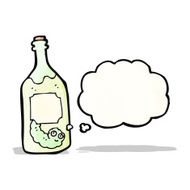cartoon tequila bottle with worm