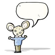 cartoon mouse with speech bubble N26