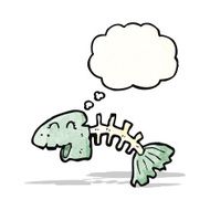 old fish bones cartoon