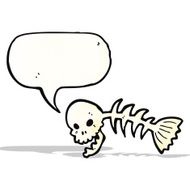 cartoon spooky fish bones symbol N3
