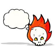 spooky flaming skull cartoon N3