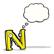 Cartoon Letter N N6