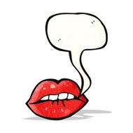 sexy red lips with speech bubble