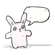 cartoon tired pink rabbit