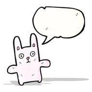 happy pink rabbit cartoon