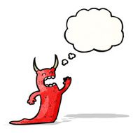 cartoon monster with thought bubble N59