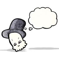 skull in top hat cartoon N7