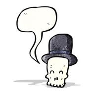 skull in top hat cartoon N8