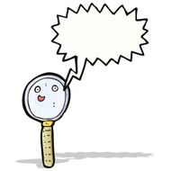 magnifying glass cartoon character