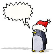 cartoon penguin in christmas hat N4