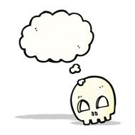 skull with thought bubble cartoon N2