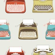 Seamless Background With Typewriters