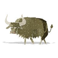 cartoon annoyed hairy cow