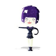 cartoon vampire girl giving thumbs up sign