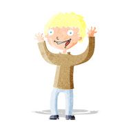 cartoon excited boy N11