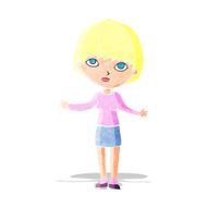 cartoon woman shrugging
