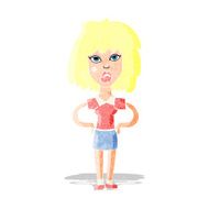 cartoon tough woman
