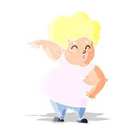 cartoon happy overweight lady