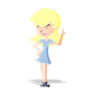 cartoon girl making point