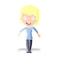 cartoon woman shrugging shoulders N5
