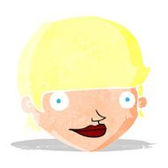 cartoon happy female face N2